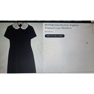 Red Valentino Broderie Anglaise-Trimmed Crepe Minidress Missing Bow Size 38 US 2